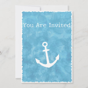 Invitation Baby shower bleu Ancre nautique