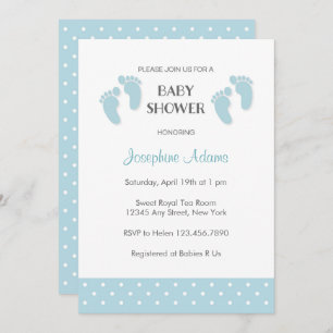 Invitation Baby shower Bleu Bébé