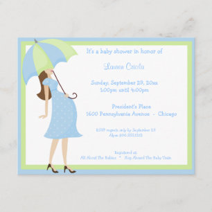 Invitation Baby shower bleu branché