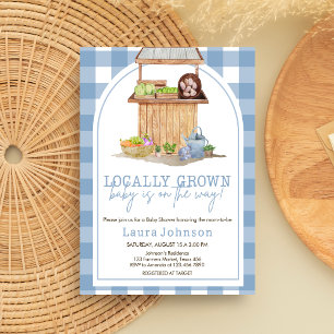 Invitation Baby shower Bleu cultivé localement