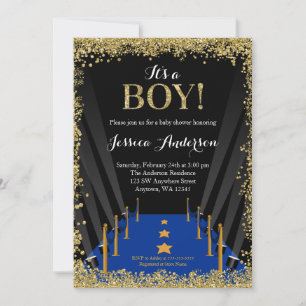 Invitation Baby shower bleu de garçon de parties