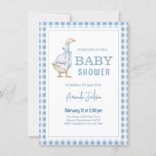 Invitation Baby shower bleu de Little Goose