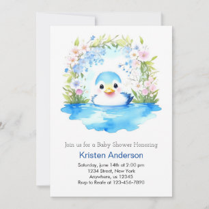 Invitation Baby shower Bleu Enchanted