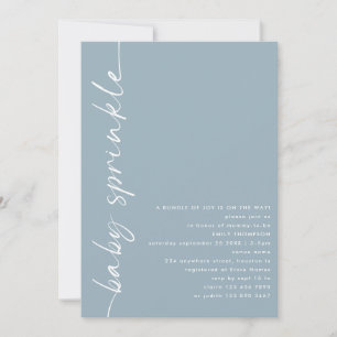 Invitation Baby shower bleu foncé pivoté