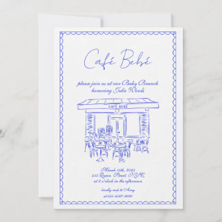 Invitation Baby shower bleu | Invitation Brunch