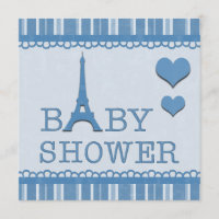 Baby shower bleu mignon de Tour Eiffel et de