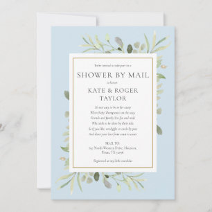 Invitation Baby-Shower Bleu Par La Poste Grande Distance Verd