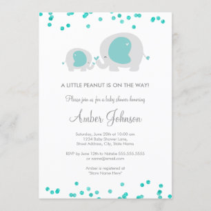 Invitation Baby shower bleu petit arachide