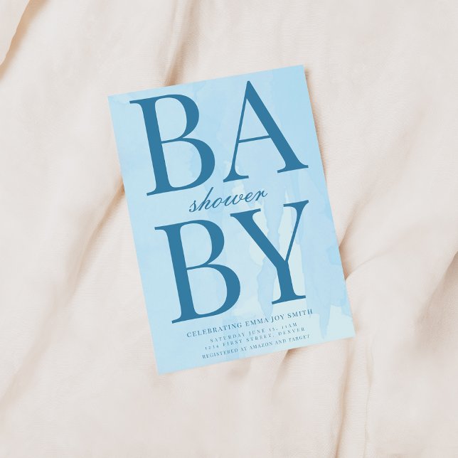 Invitation Baby shower bleu simple (Créateur téléchargé)