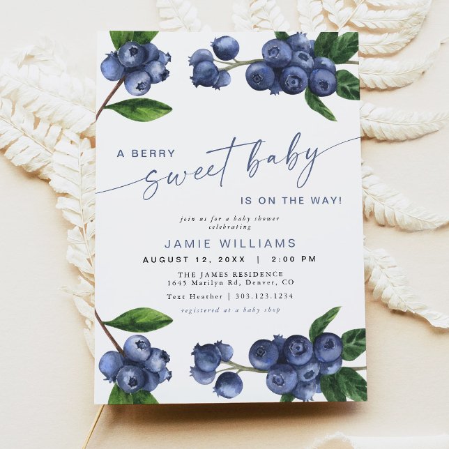 Invitation Baby Shower Bleuets Bébé Douce Bébé (Créateur téléchargé)