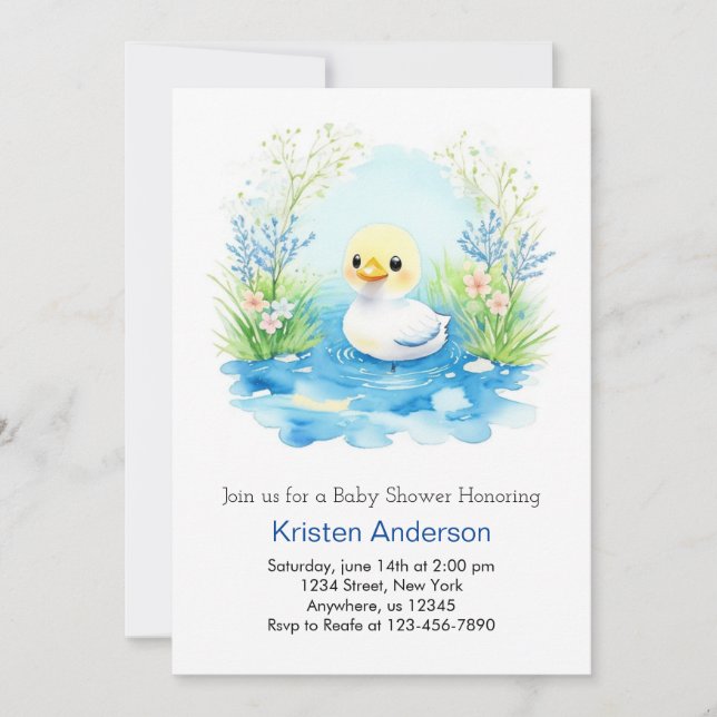 Invitation Baby shower Bliss Bleu Bleu Enchanted (Devant)