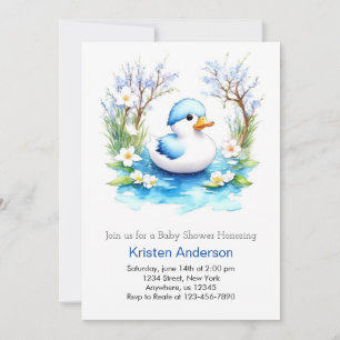 Invitation Baby shower Blissant Blue Floral Boy
