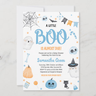 Invitation Baby shower Blue A Little Boo