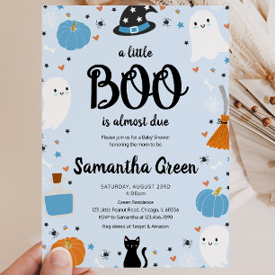 Invitation Baby Shower Blue A Little Boo
