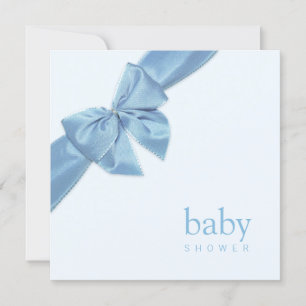 Invitation Baby shower Blue Bow