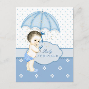 Invitation Baby shower Blue Boy Sprinkl