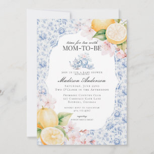 Invitation Baby shower Blue Chinoiserie Tea Party