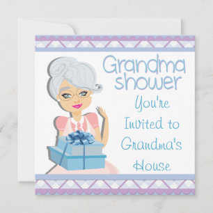 Invitation Baby shower Blue Grand-mère