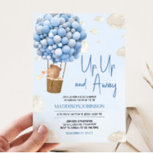 Baby shower Blue Hot Air Balloon Up and Away