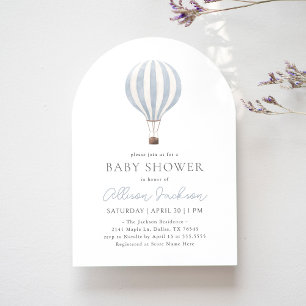 Invitation Baby shower Blue Hot Air Balloy Boy Arch