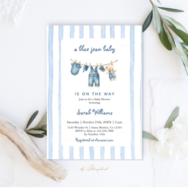 Invitation Baby shower Blue Jean (Créateur téléchargé)