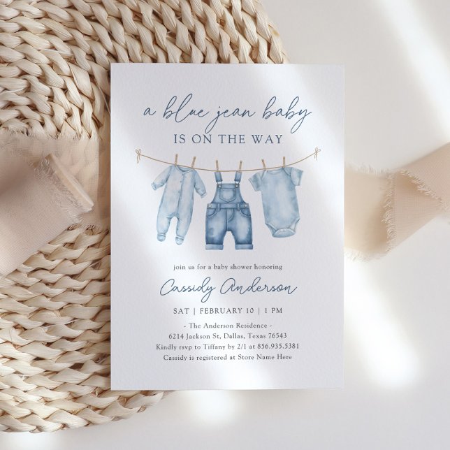 Invitation Baby shower Blue Jean Boy (Créateur téléchargé)