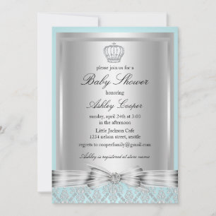 Invitation Baby shower Blue Prince