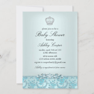 Invitation Baby shower Blue Prince