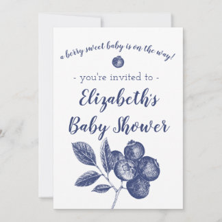 Invitation Baby shower Blueberry