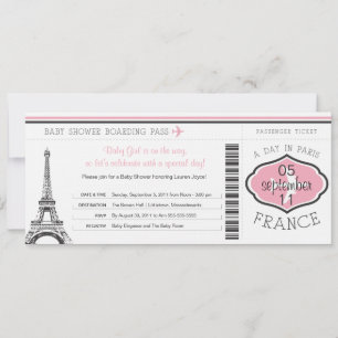 Invitation Baby shower Boarding Pass à Paris