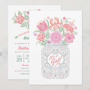 Invitation Baby Shower Bocal en Lace C'est une Fil