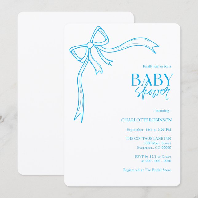 Invitation Baby Shower Bohème Arc  (Devant / Derrière)