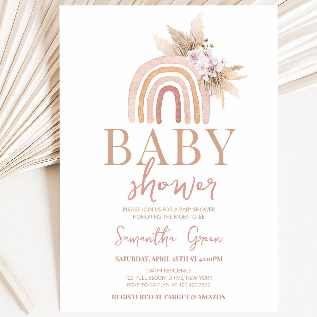 Invitation Baby-Shower Bohème Arc-en-Ciel (Créateur téléchargé)