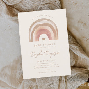 Invitation Baby Shower Bohème Arc-en-Ciel Neutre