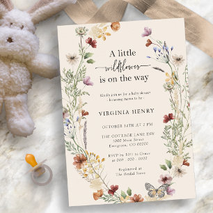 Invitation Baby Shower Bohème aux Fleurs Sauvages