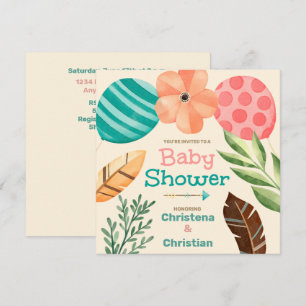 Invitation Baby Shower Bohème Botanique