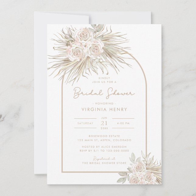 Invitation Baby Shower Bohème Chic (Devant)