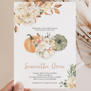 Invitation Baby Shower Bohème Citrouille