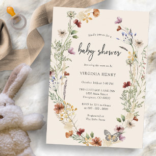 Invitation Baby Shower Bohème Fleur de Sauvageon