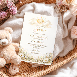 Invitation Baby Shower Bohème Fleur de Soleil
