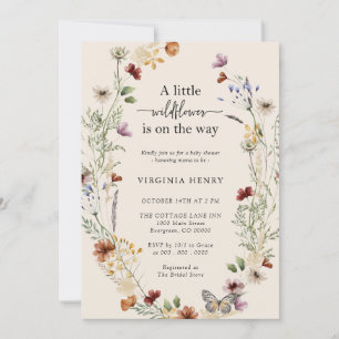 Invitation Baby-Shower Bohème Fleur Sauvage