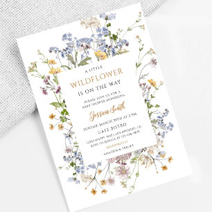 Invitation Baby Shower Bohème Fleur Sauvage