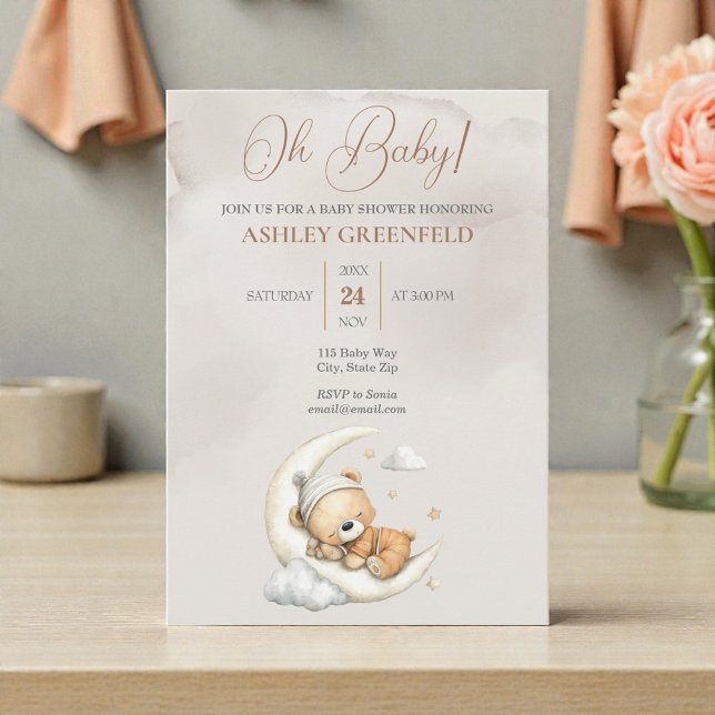 Invitation Baby-Shower Bohème Mixte (Créateur téléchargé)