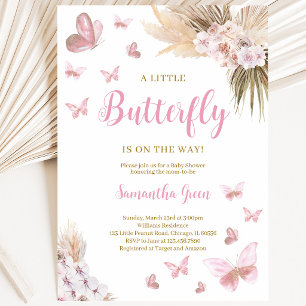 Invitation Baby-Shower Bohème Papillon