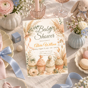 Invitation Baby-Shower Bohème Rustique