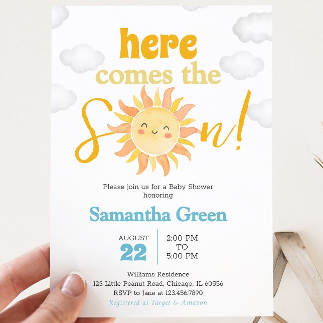 Invitation Baby-Shower Bohème Soleil (Créateur téléchargé)