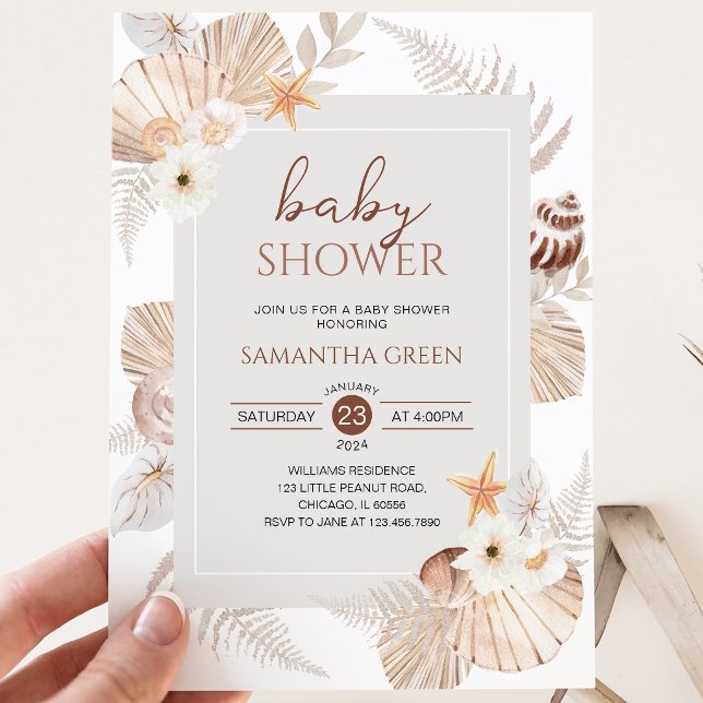 Invitation Baby Shower Bohème Sous l'Océan (Créateur téléchargé)