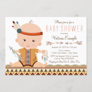 Invitation Baby Shower Bohème Tribal