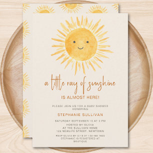 Invitation Baby Shower Bohème Un Petit Rayon de Soleil
