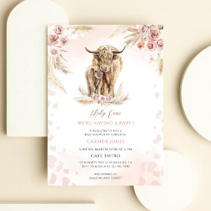 Invitation Baby-Shower Bohème Vache Sacrée